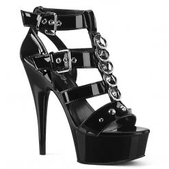 Pleaser Shoes DELIGHT-658 Black Patent Platform Sandal