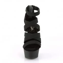Pleaser Shoes DELIGHT-659 Black Elastic Band-Faux Leather Platform Sandal