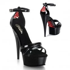 Pleaser DELIGHT-662 Black Patent Platform Sandal