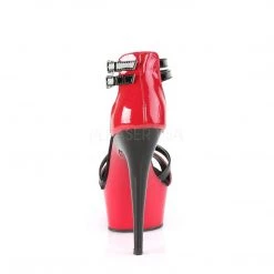 Pleaser DELIGHT-663 Red-Black Patent/Red-Black Platform Sandal Shoes