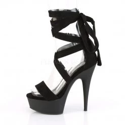 Pleaser Shoes DELIGHT-671 Black Faux Suede Platform Sandal 12 Pleaser Shoes DELIGHT-671 Black Faux Suede Platform Sandal