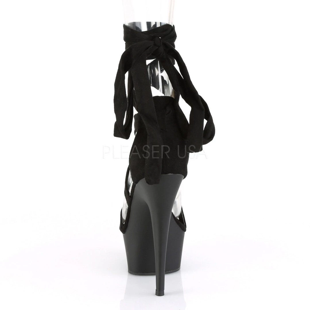 Pleaser Shoes DELIGHT-671 Black Faux Suede Platform Sandal 6 Pleaser Shoes DELIGHT-671 Black Faux Suede Platform Sandal