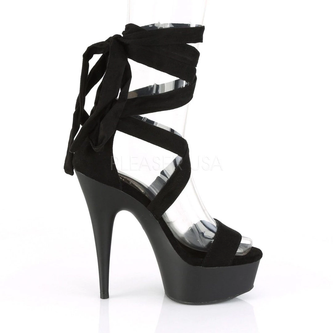 Pleaser Shoes DELIGHT-671 Black Faux Suede Platform Sandal 10 Pleaser Shoes DELIGHT-671 Black Faux Suede Platform Sandal