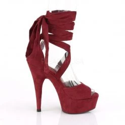Pleaser Shoes DELIGHT-679 Burgundy Faux Suede/Burgundy Matte Platform Sandal