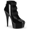 Pleaser DELIGHT-684 Black Patent/Black Platform Sandal Boots