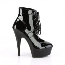 Pleaser DELIGHT-688 Black Patent/Black Boot Boots