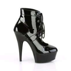Pleaser DELIGHT-688 Black Patent/Black Boot Boots