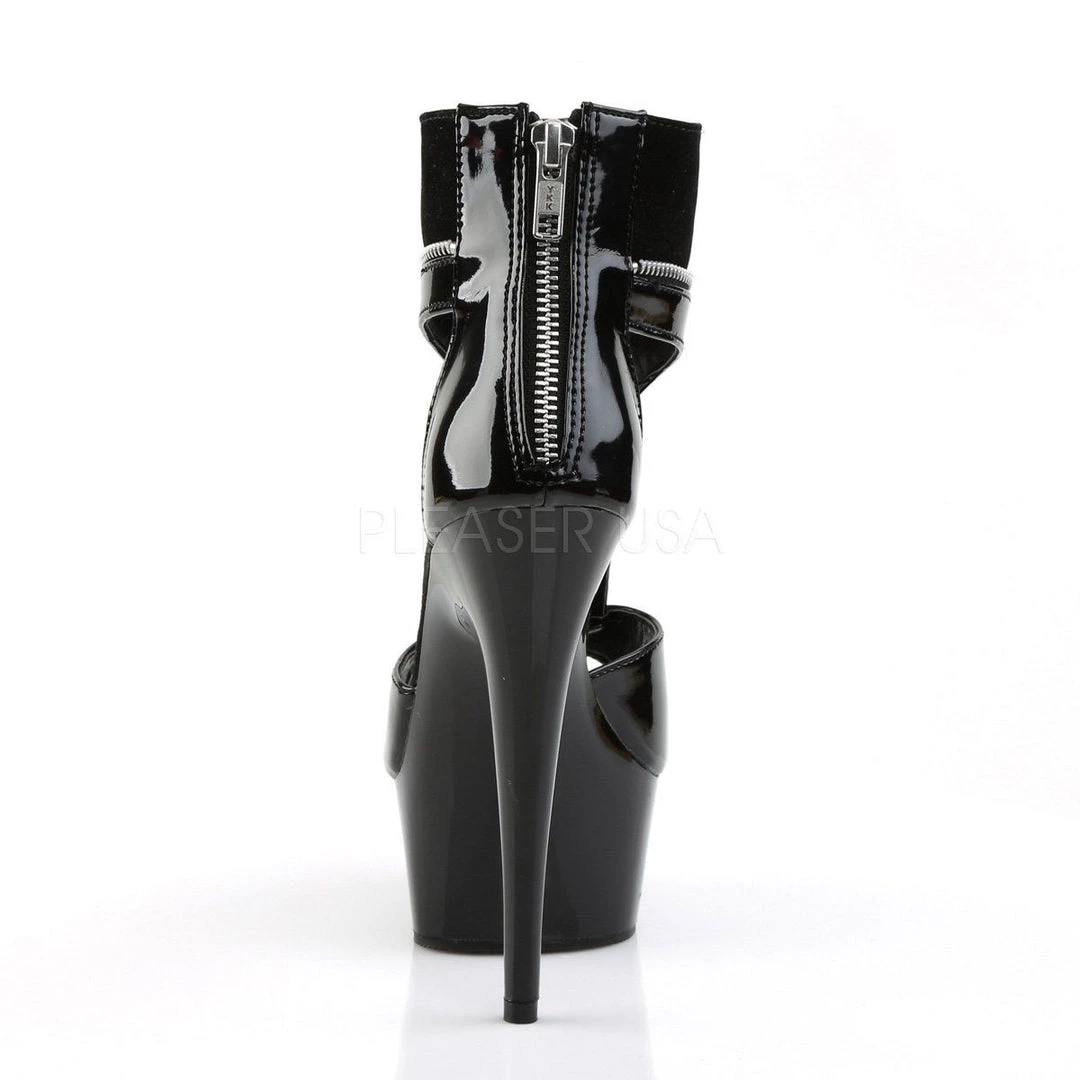 Pleaser DELIGHT-690 Black Patent-Lamy/Black Platform Sandal 6 Pleaser DELIGHT-690 Black Patent-Lamy/Black Platform Sandal