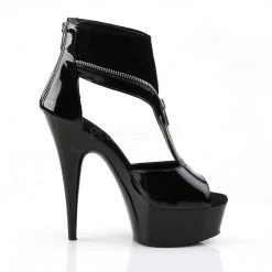 Pleaser DELIGHT-690 Black Patent-Lamy/Black Platform Sandal 12 Pleaser DELIGHT-690 Black Patent-Lamy/Black Platform Sandal