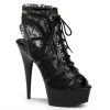 Pleaser Boots DELIGHT-696LC Black Mesh-Lace/Black Boot