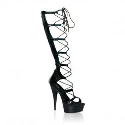 Pleaser DELIGHT-698 Black Patent Platform Sandal Shoes 15 Pleaser DELIGHT-698 Black Patent Platform Sandal Shoes