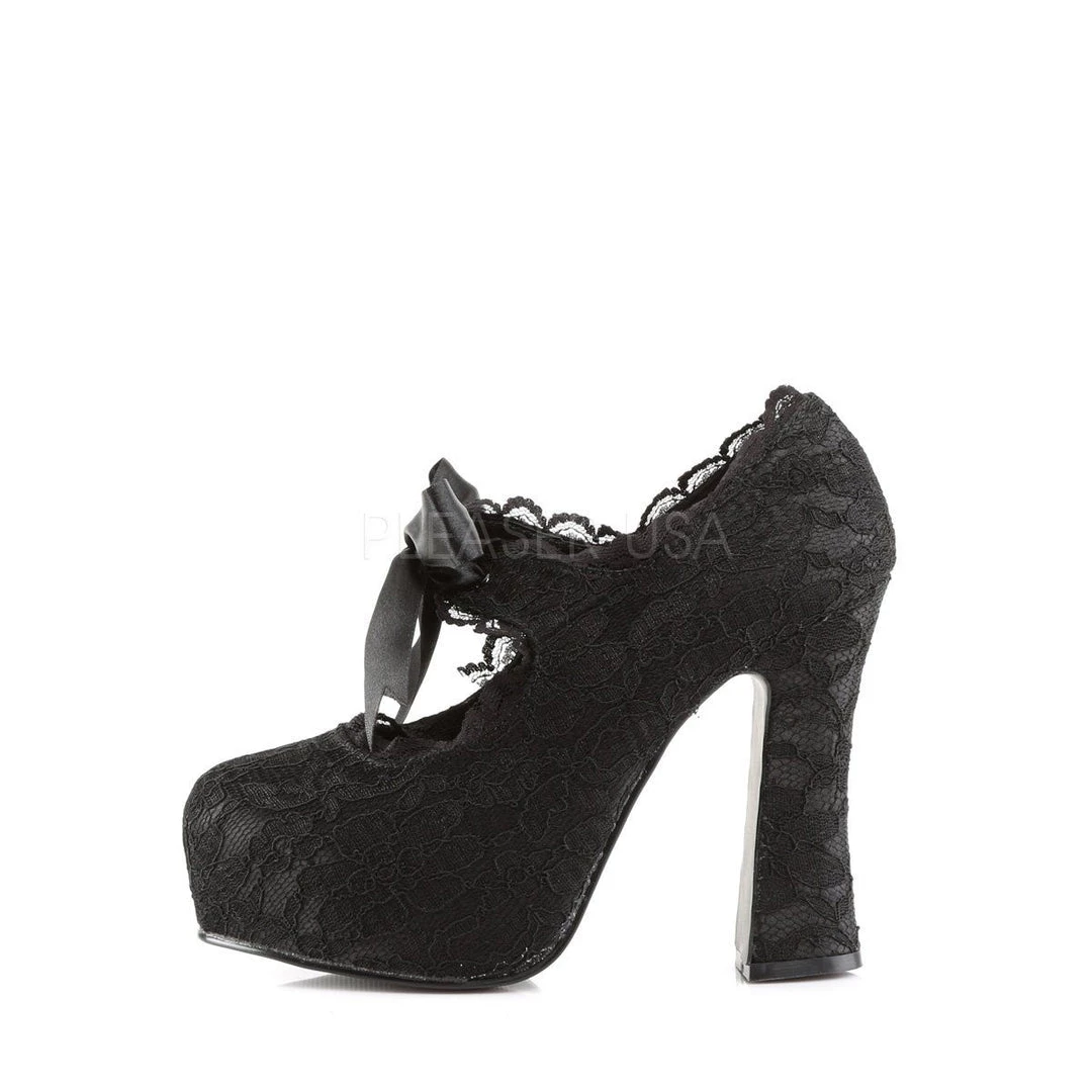 Demonia DEMON-11 Black Satin-Black Lace Mary Janes 5 Demonia DEMON-11 Black Satin-Black Lace Mary Janes