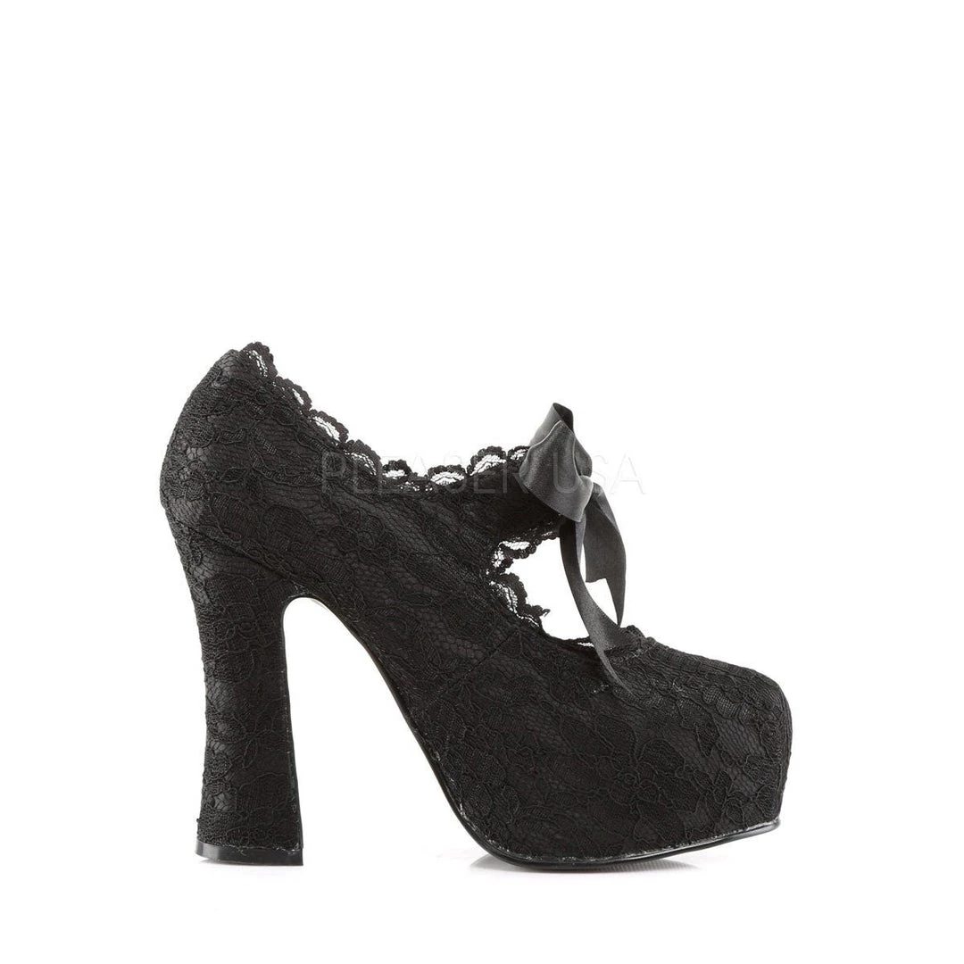 Demonia DEMON-11 Black Satin-Black Lace Mary Janes 7 Demonia DEMON-11 Black Satin-Black Lace Mary Janes