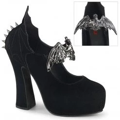 Demonia DEMON-18 Black Velvet Mary Janes Shoes
