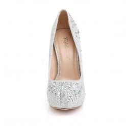 Fabulicious DESTINY-06R Silver Glitter Mesh Fabric Shoes
