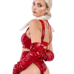 Naughty Thoughts Sinner Vinyl OO Top RED