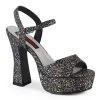 Demonia DOLLY-09 Black Multi Glitter Sandal