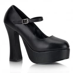 Demonia Coming Soon (Pre-Order) DOLLY-50 Black Vegan Leather Mary Janes