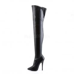 Devious Boots DOMINA-3000 Black Stretch Pu