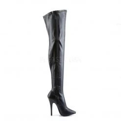 Devious Boots DOMINA-3000 Black Stretch Pu