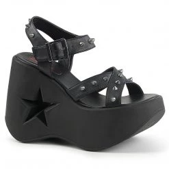 Demonia New Arrivals DYNAMITE-02 Black Vegan Leather Sandal