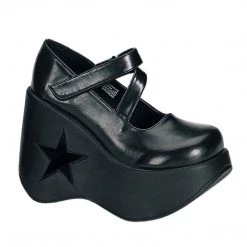 Demonia Shoes DYNAMITE-03 Black Vegan Leather Mary Janes