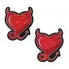 Pastease Devil Heart: Red Glittering Hearts With Horns & Tail Nipple Pasties