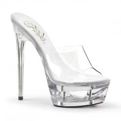Pleaser ECLIPSE-601 Clear Slide Shoes