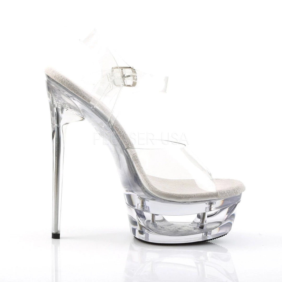 Pleaser ECLIPSE-608 Clear Platform Sandal Shoes 7 Pleaser ECLIPSE-608 Clear Platform Sandal Shoes