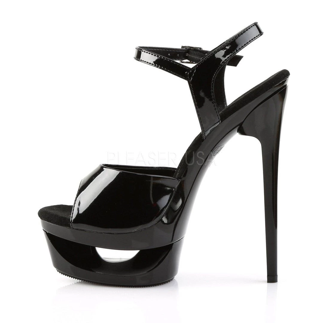 Pleaser ECLIPSE-609 Black Patent Platform Sandal 5 Pleaser ECLIPSE-609 Black Patent Platform Sandal