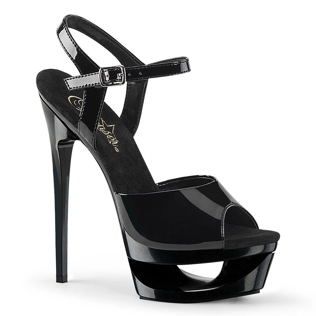 Pleaser ECLIPSE-609 Black Patent Platform Sandal 8 Pleaser ECLIPSE-609 Black Patent Platform Sandal
