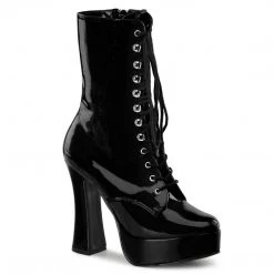 Pleaser ELECTRA-1020 Black Patent Ankle Boot Boots
