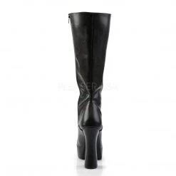 Pleaser ELECTRA-2020 Black Faux Leather Knee Boot Boots