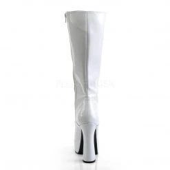Pleaser ELECTRA-2020 White Patent Knee Boot Boots