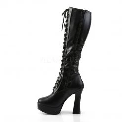 Pleaser ELECTRA-2023 Black Stretch Faux Leather Knee Boot Boots 10 Pleaser ELECTRA-2023 Black Stretch Faux Leather Knee Boot Boots