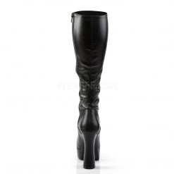 Pleaser ELECTRA-2023 Black Stretch Faux Leather Knee Boot Boots 11 Pleaser ELECTRA-2023 Black Stretch Faux Leather Knee Boot Boots