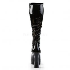 Pleaser Boots ELECTRA-2023 Black Stretch Patent Knee Boot