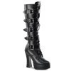 Pleaser ELECTRA-2042 Black Faux Leather Knee Boot Boots 2 Pleaser ELECTRA-2042 Black Faux Leather Knee Boot Boots