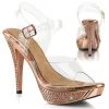 Fabulicious ELEGANT-408 Clear-Rose Gold/Rose Gold Chrome Shoes