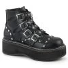 Demonia EMILY-315 Black Vegan Leather Ankle Boot