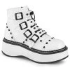 Demonia EMILY-315 White Vegan Leather Ankle Boot Boots