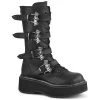 Demonia EMILY-322 Black Vegan Leather Mid-Calf Boot