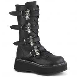 Demonia EMILY-322 Black Vegan Leather Mid-Calf Boot