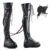Demonia EMILY-377 Black StretchVegan Leather Lace-Up Boot