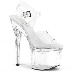 Pleaser ESTEEM-708 Clear Platform Sandal Shoes