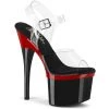 Pleaser ESTEEM-708 Clear/Red-Black Platform Sandal