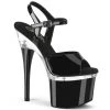 Pleaser ESTEEM-709 Black Patent/Clear-Black Platform Sandal