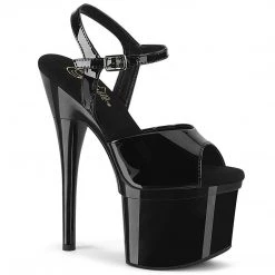 Pleaser Shoes ESTEEM-709 Black Patent Platform Sandal