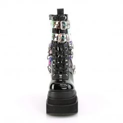 Demonia Boots ETERNAL-115 Black Patent-Vegan Leather Mid-Calf Boot