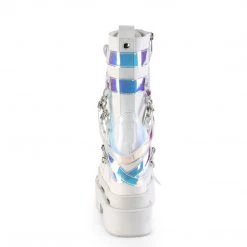 Demonia ETERNAL-115 White Vegan Leather-Patent Mid-Calf Boot